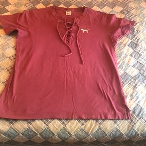 Pink crew neck tee
